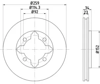 8DD 355 105-291 HELLA Тормозной диск