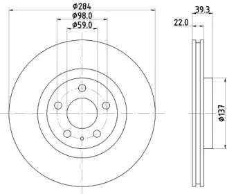 8DD 355 105-491 HELLA Тормозной диск
