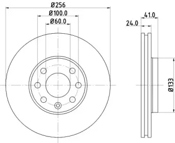 8DD 355 127-371 HELLA Тормозной диск