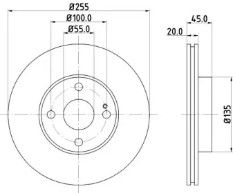8DD 355 106-491 HELLA Тормозной диск