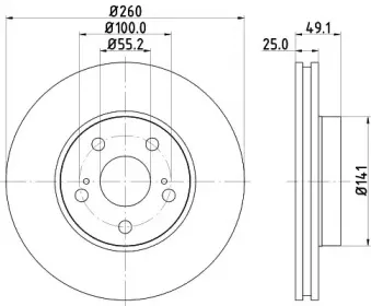 8DD 355 106-511 HELLA Тормозной диск
