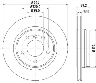 8DD 355 106-571 HELLA Тормозной диск