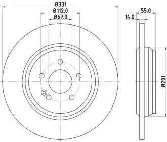 8DD 355 107-241 HELLA Тормозной диск