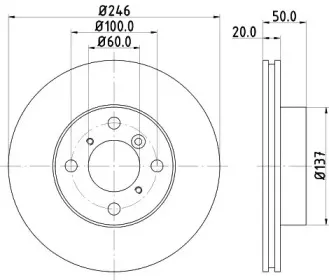 8DD 355 107-391 HELLA Тормозной диск