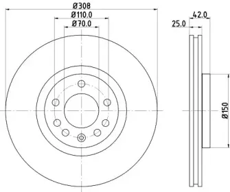 8DD 355 108-231 HELLA Тормозной диск