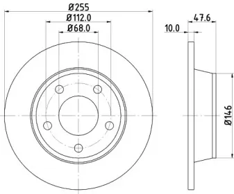 8DD 355 109-091 HELLA Тормозной диск