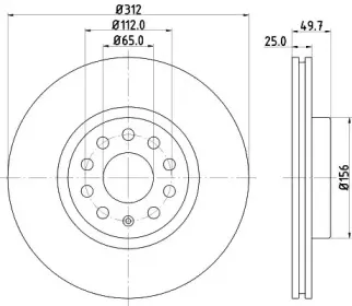 8DD 355 109-521 HELLA Тормозной диск