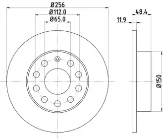 8DD 355 109-641 HELLA Тормозной диск
