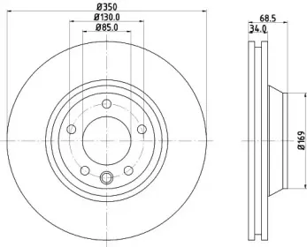 8DD 355 109-761 HELLA Тормозной диск