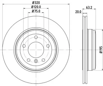8DD 355 128-121 HELLA Тормозной диск