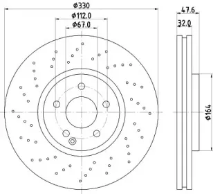 8DD 355 128-151 HELLA Тормозной диск