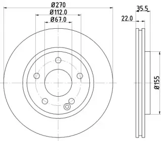 8DD 355 128-161 HELLA Тормозной диск