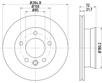 8DD 355 118-051 HELLA Тормозной диск