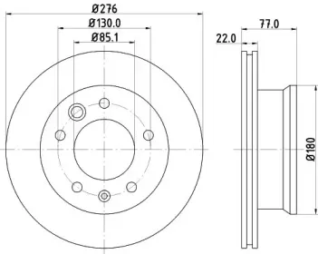 8DD 355 111-001 HELLA Тормозной диск