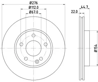 8DD 355 111-061 HELLA Тормозной диск