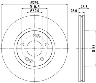 8DD 355 118-671 HELLA Тормозной диск