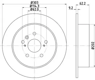 8DD 355 118-721 HELLA Тормозной диск