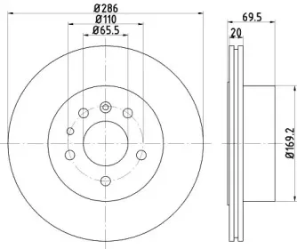 8DD 355 112-491 HELLA Тормозной диск