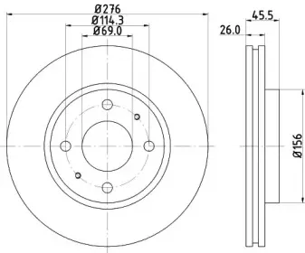 8DD 355 112-951 HELLA Тормозной диск