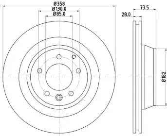 8DD 355 120-161 HELLA Тормозной диск