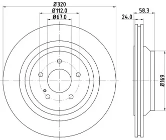 8DD 355 128-751 HELLA Тормозной диск