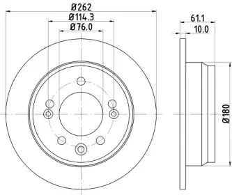 8DD 355 118-861 HELLA Тормозной диск