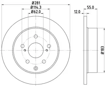 8DD 355 118-881 HELLA Тормозной диск
