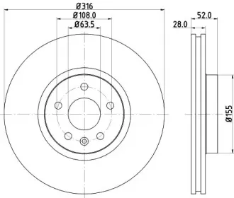 8DD 355 118-891 HELLA Тормозной диск