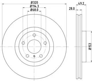 8DD 355 114-101 HELLA Тормозной диск