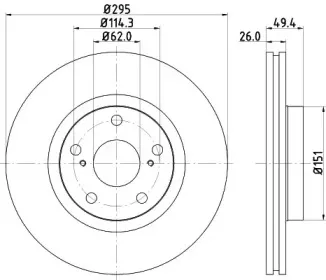 8DD 355 114-671 HELLA Тормозной диск