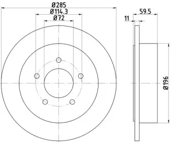 8DD 355 114-801 HELLA Тормозной диск