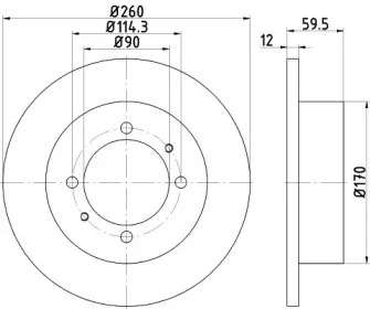 8DD 355 114-821 HELLA Тормозной диск