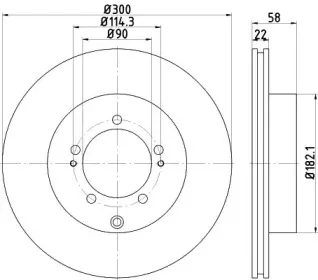8DD 355 114-911 HELLA Тормозной диск