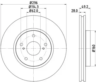 8DD 355 115-191 HELLA Тормозной диск