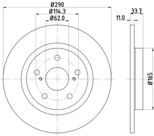 8DD 355 116-121 HELLA Тормозной диск