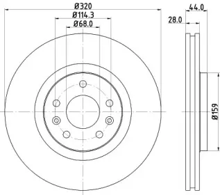 8DD 355 116-141 HELLA Тормозной диск
