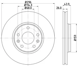8DD 355 129-131 HELLA Тормозной диск