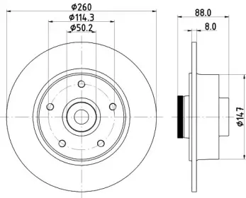 8DD 355 120-101 HELLA Тормозной диск
