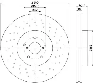 8DD 355 116-391 HELLA Тормозной диск
