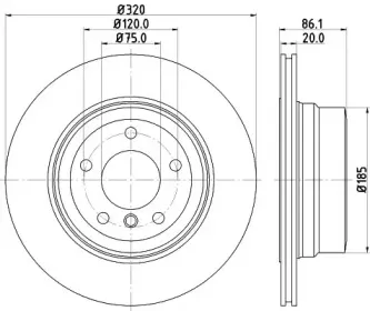 8DD 355 129-571 HELLA Тормозной диск