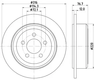 8DD 355 122-221 HELLA Тормозной диск