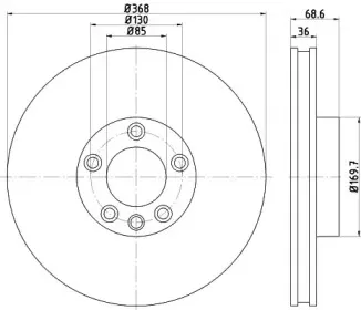 8DD 355 119-521 HELLA Тормозной диск
