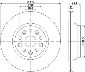 8DD 355 116-941 HELLA Тормозной диск