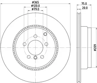 8DD 355 116-961 HELLA Тормозной диск