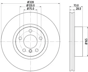 8DD 355 129-631 HELLA Тормозной диск