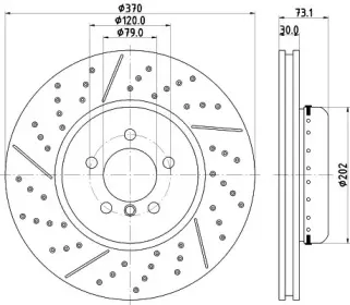 8DD 355 120-771 HELLA Тормозной диск