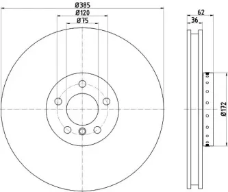 8DD 355 120-731 HELLA Тормозной диск
