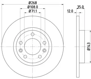 8DD 355 120-491 HELLA Тормозной диск