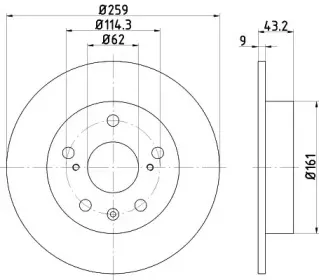 8DD 355 120-531 HELLA Тормозной диск