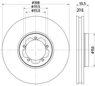8DD 355 123-131 HELLA Тормозной диск
